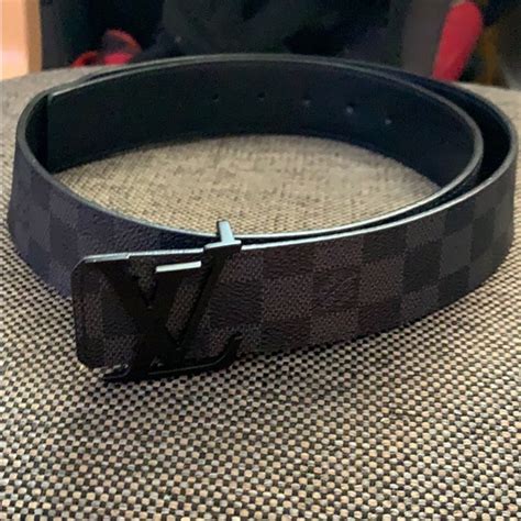 louis vuitton black belts|Louis Vuitton black checkered belt.